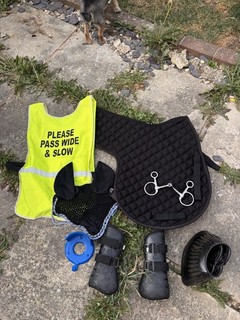 Job lot equestrian horse saddle pad boots fly veil bridle hook