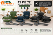 12 Piece Non Stick Cookware Set Induction Pots & Pans Kitchen Granite