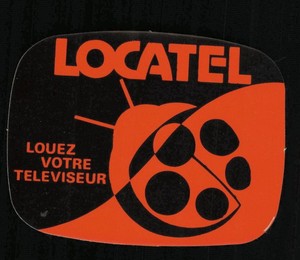 1982 Locatel Rent A Television Promo Sticker Vintage Original TV France