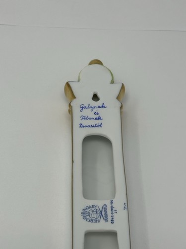 HEREND QUEEN VICTORIA HAND PAINTED PORCELAIN MEZUZAH JUDAICA W/ BOX!! - Picture 9 of 11