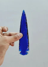 Blue Obsidian Glass Arrowhead – Handmade Crystal Arrowhead  Choose Size 1″ to 6"