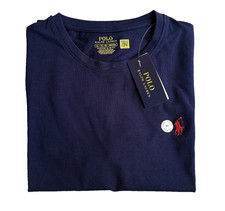 Image of Polo Ralph Lauren Men's Crewneck T-shirt Navy Blue Size XXL XL Cotton Slim Fit