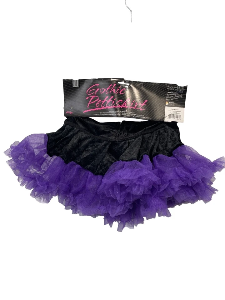 Divertido Mundo Gótico Pettiskirt Talla Única Negro Púrpura Disfraz Accesorio Fiesta NUEVO Foto 2 de 4