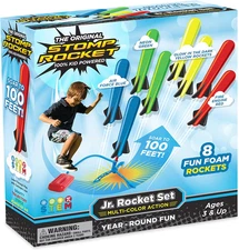 Jr Multi-Color Rocket Launcher for Kids, 8 Rockets - Fun Outdoor Kids Gifts for