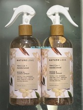  2-Pk NATURE LOVE Vanilla  Sandalwood ROOM LINEN Fabric Warm Comforting SPRAY