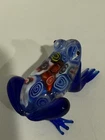 Vintage Millefiori Art Glass Frog Figurine Paperweight