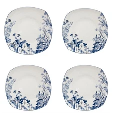 NEW Mikasa Wildflower Blue  Set of 4 Dinner Plates 10" Lightweight Bone China