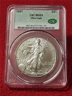 1997 AMERICAN SILVER EAGLE DOLLAR  CAC MS 69                         #T2387