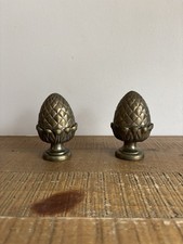 Lot 2 Boules d'Escalier/Embout Tringle Rideau Pomme de Pin Bronze Napoléon III