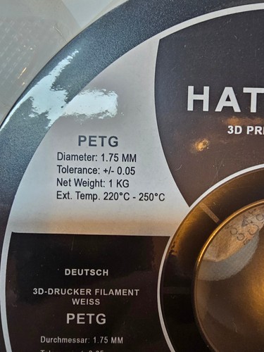 10-HATCHBOX PETG 1.75 mm 3D Printer Filament in White, 1kg Spool New Unopened - Picture 2 of 7
