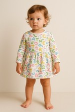 Stella McCartney Kids Baby Sweatshirt Dress Alphabet Squiggle Print Size 36M