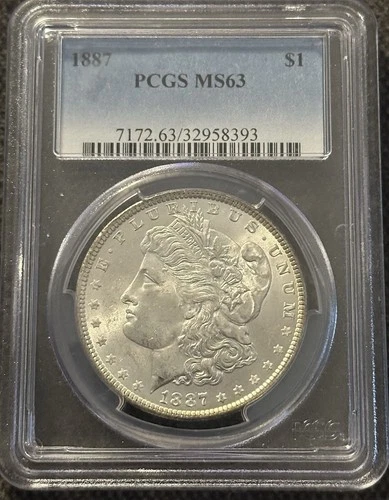 DEFECTIVE 1887 Morgan Silver Dollar  PCGS MS63 G3D