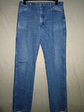 Vntg Wrangler 13MWZ Jeans Mens 38x34 (36x34) Blue Cowboy Cut Western USA Made