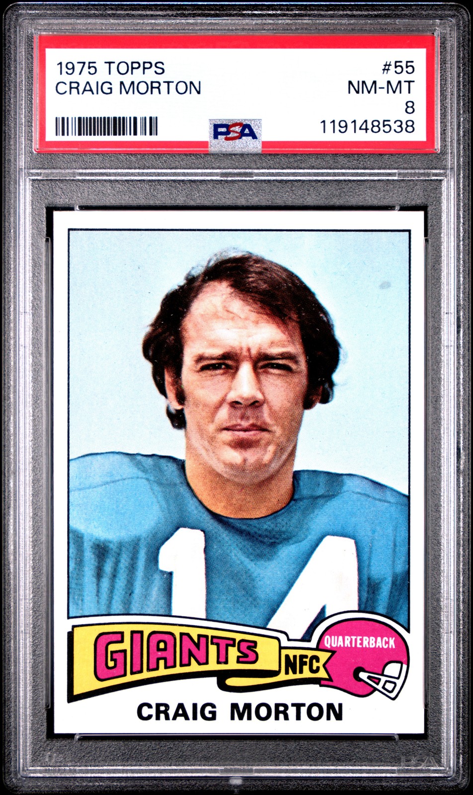 1975 TOPPS #55 CRAIG MORTON PSA 8