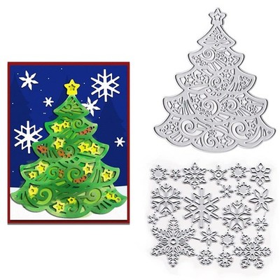 Estivaux Christmas Trees Snowflake Die Cuts for Card Making, Winter Holiday S...