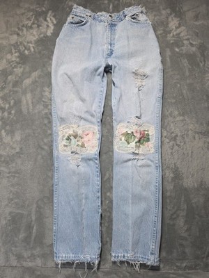 Vintage Chic Women's Patch Knee Thrashed 90's Size 8/9 Made In The USA