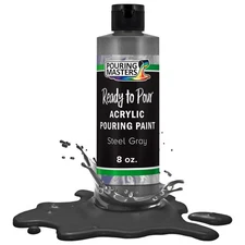 Pouring Masters Steel Gray 8-Ounce Bottle Water-Based Acrylic Pouring Paint