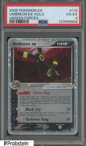 2005 Pokemon EX Unseen Forces #112 Umbreon EX Holo PSA 4 VG-EX