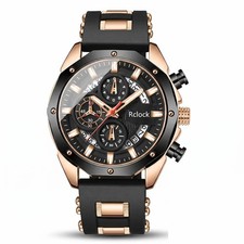 Big Self Winding Sport Watch. Day Month Date Waterproof Mens Watch Great Gift Bk