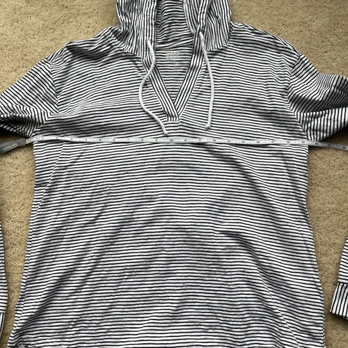 Lands’ End Damen weiß gestreiftes Langarm-T-Shirt mit Kapuze - Größe S - gebraucht, in einwandfreiem Zustand - Bild 6 von 7