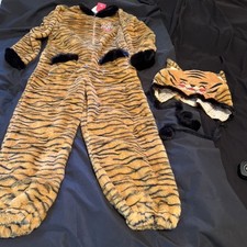 Tiger Costume With Hat For Halloween, Parties, Or Sleepovers, age 10 to 12
