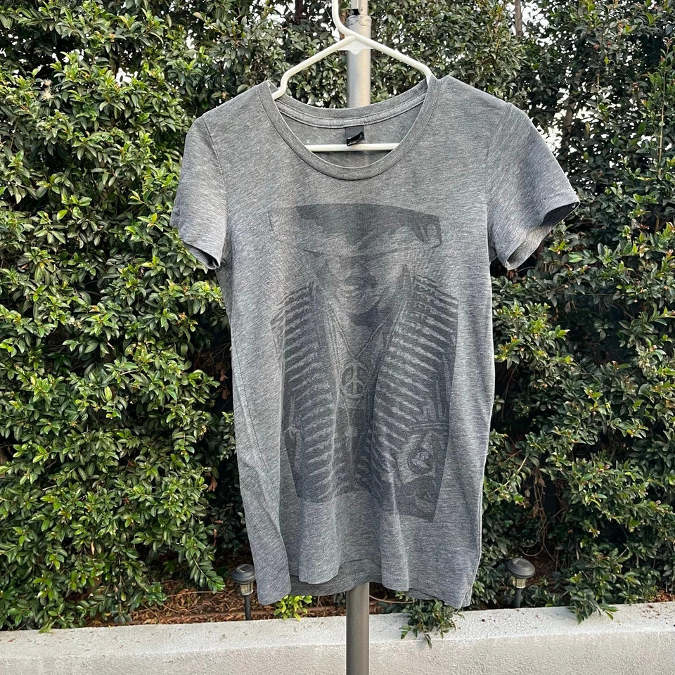 Vintage Y2K Obey Gray Boho Hippie Graphic Tee T-Shirt USA Made Women’s Small - Image 2 of 4