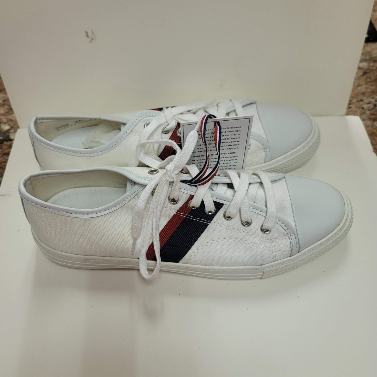 Polo Ralph Lauren White REd Blue Sneakers Trainers 10-5 D  display picture 3