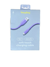 Heyday 6 Ft USB-A To USB-C Soft-Touch Charging Cable Purple