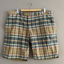 Polo Ralph Lauren Reversible Shorts Khaki Tan Plaid Preppy 90s Mens Sz 40