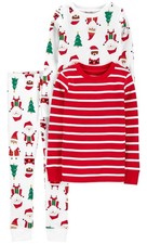 New Carter's 3-piece Santa Pajama Set, Size 8