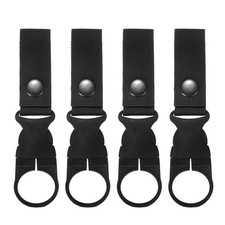 4-Pack Portable Water Bottle Ring Holder Hanging Buckle Clip Black
