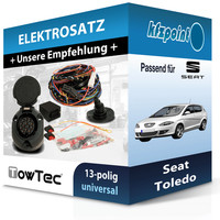 Towtec E-Satz 13Polig Universell Passend FüR Seat Toledo Fp Incl. Manual