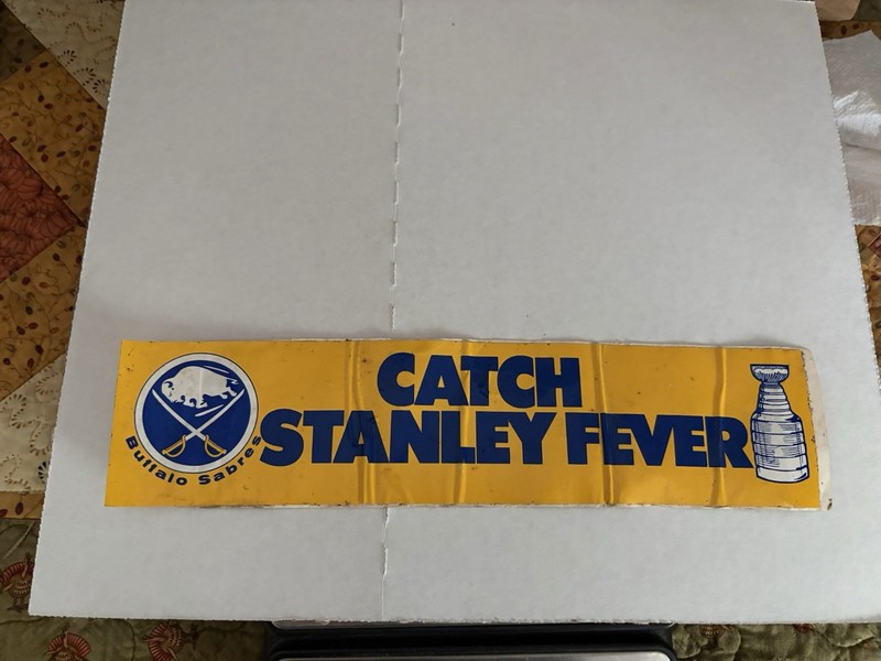 Vtg.  Original Buffalo Sabres Bumper Sticker  Catch Stanley Fever  NHL Hockey