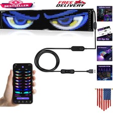 Customizable Bluetooth LED Sign for Cars - Programmable Devil Eyes Display
