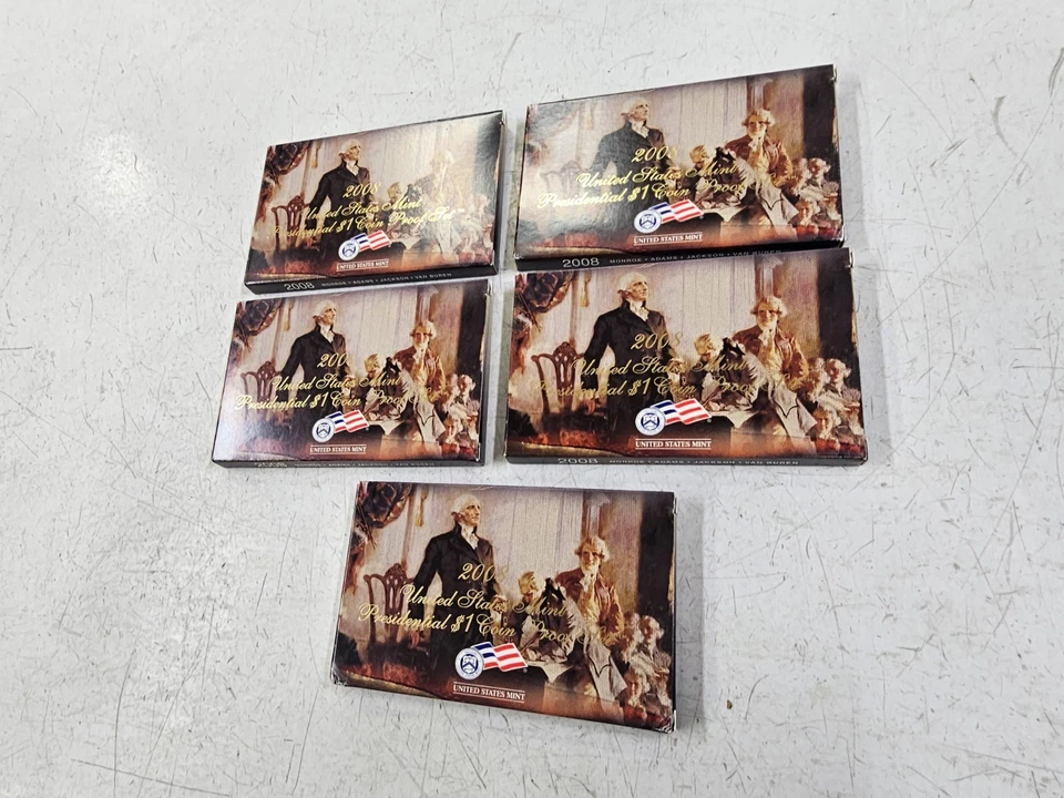 2008 United States Mint Presidential $1 Coin Proof Set Lot Of 5 W COA And Box A9 - Image 4 of 4