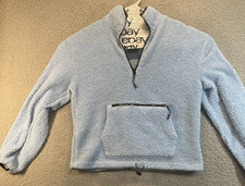 No boundaries sky blue half zip fleece pull over juniors M