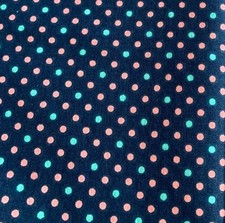 Polka Dot Navy Cotton Fabric Crafts Sewing 1/2 yard x 44" Multicolor Dots