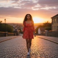 Trixxi Womens XL Red Floral Cottagecore Feminine Boho Sheer Lined Smocked Dress