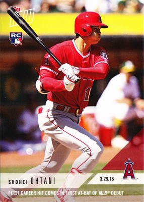 Shohei Ohtani Angels Rookie 1st Career Hit 1st at Bat 2018 Topps