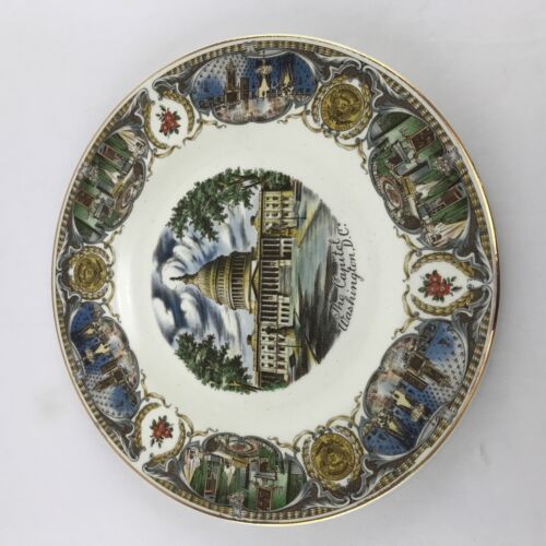 PIASTRA DA COLLEZIONE VINTAGE CAPSCO 1957 THE CAPITOL WASHINGTON, DC - ROTONDA 11" - Foto 6 di 8