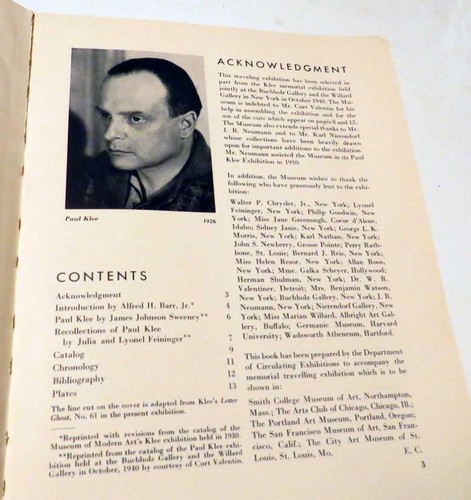 PAUL KLEE exhibition 1941 MOMA Recollection LYONEL FEININGER Museum Modern Art - Picture 3 of 8