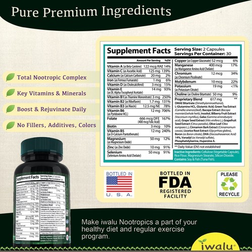 Best Focus Energy Performance Pre Workout Stimulants Energy Pills Mood Boost USA - Picture 10 of 12