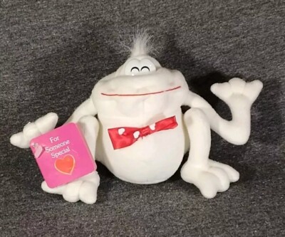 Vintage Frog White Red Hearts Bow Tie 6'' Stuffed Plush Toy Fun World New 
