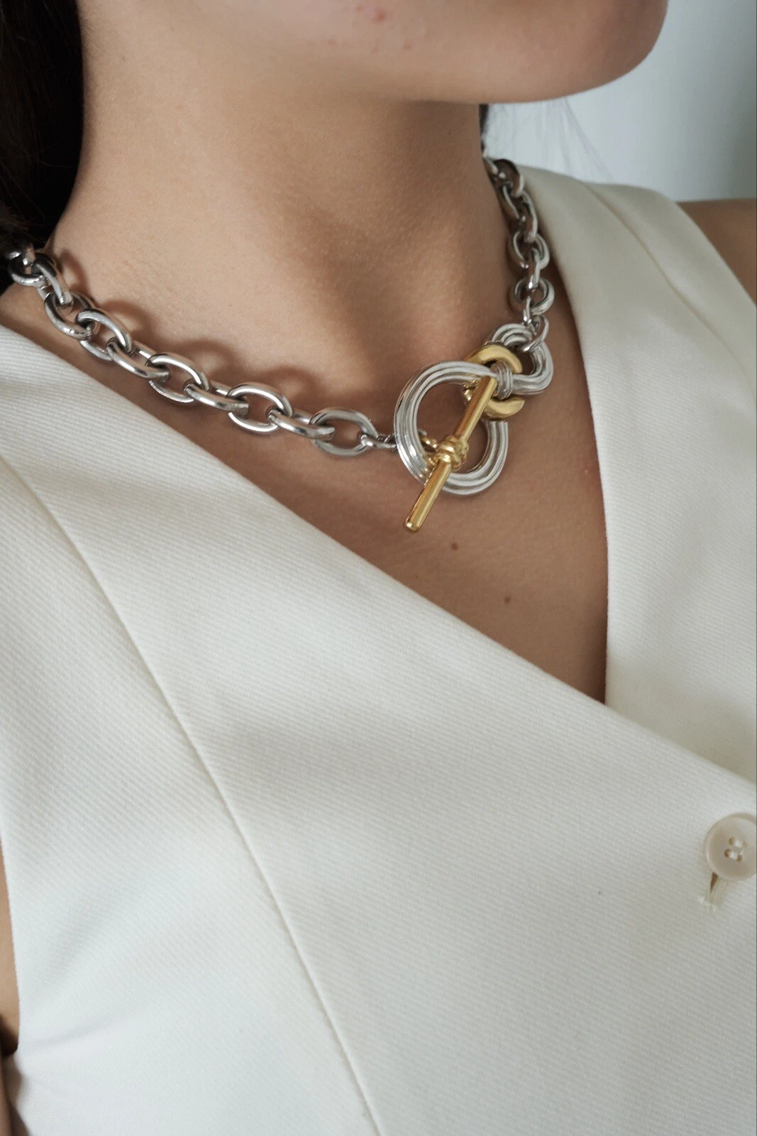 COLLANA VINTAGE GIVENCHY CATENA TONO ARGENTO AUTENTICA GIVENCHY