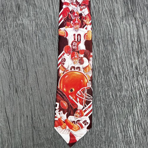 Vtg 1990 Ralph Marlin Cleveland Browns NFL football polyester neck tie - Picture 2 of 5