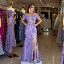 Mermaid Prom Dresses with Slit 3D Flowers Women Bustier Corset vestido de novia
