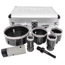7pcs Diamond Core Drill Bits Set Masonry Ceramic Marble Tile Hole Saw Kit Tool