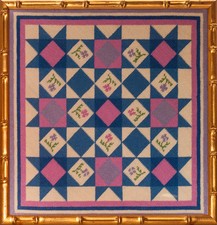 Custom Needlepoint Floral Geometric Framed Canvas