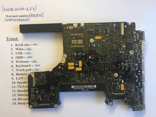 Macbook Pro A1278 13 2009 C2D 2.53 Ghz Logic Board 820-2530-A Tested Waranty - Picture 2 of 6