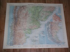 1957 VINTAGE MAP OF ARGENTINA CHILE FALKLAND ISLANDS / SCALE 1:5,000,000